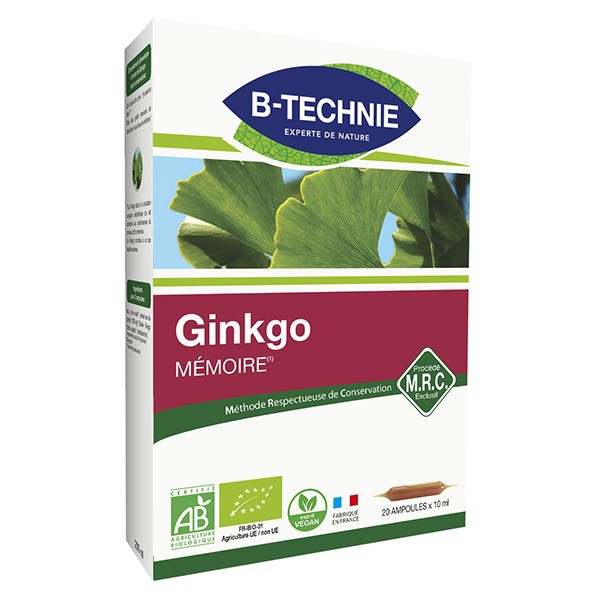 Biotechnie Ginkgo Biloba Bio M Moire Ampoules Pas Cher