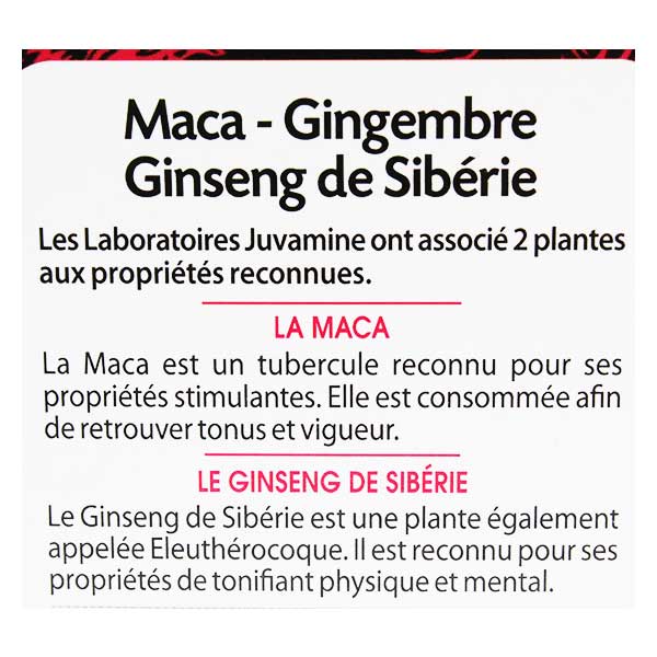 Juvamine Tonifiant Sexuel Maca Ginseng Gingembre | Pas cher