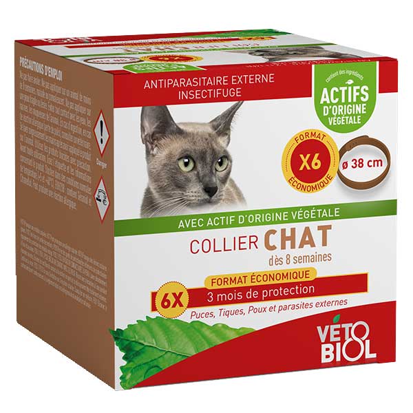 Meilleurs prix pour Biovetol - Antiparasitaire - Collier Chat (38 cm marron) - x6