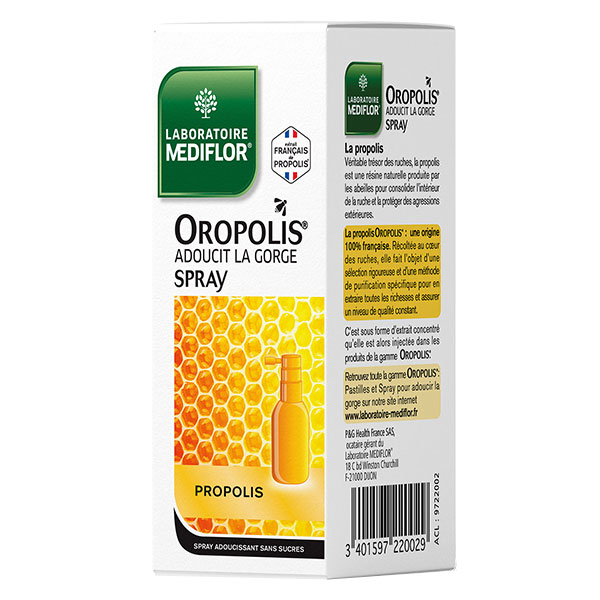 Mediflor Oropolis Adoucit la gorge coeur liquide Miel 16 pastilles