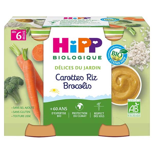 HIPP Petit pot jardinière de légumes bio dès 6 mois 2x190g pas cher 
