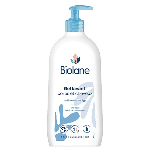 BIOLANE - Gel douche corps et cheveux 2 en 1 - Eco Recharge - Gel lavant -  500ml - 97% Origine Naturelle - Doux - Peaux Sensible - Cheveux Fins - Bébé  - Fabriqué en France : : Bébé et Puériculture