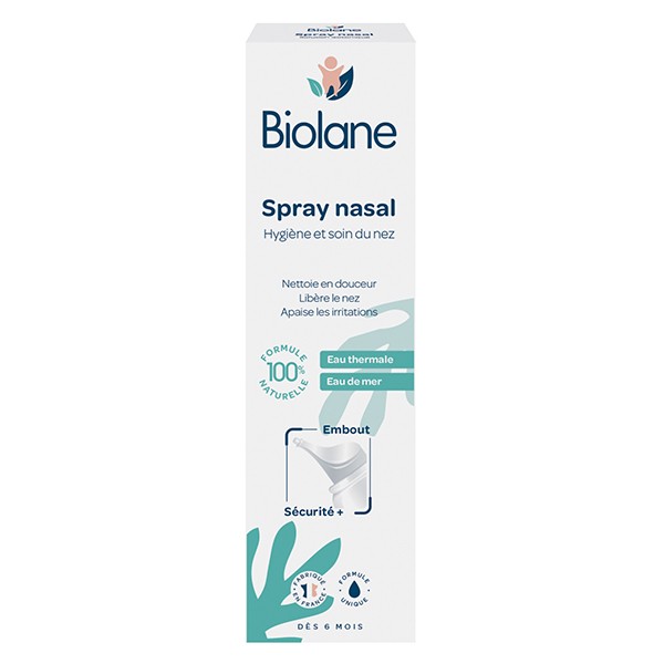 BIOLANE - Spray Nasal Eau de Mer thermale - Bébé - Hygiène et Soin du nez -  100% Naturelle - Dès 6 mois - Fabriqués en France