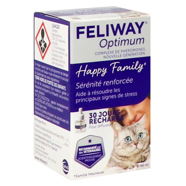 Feliway Optimum Recharge Diffuseur Anti-stress Chats 3x48ml