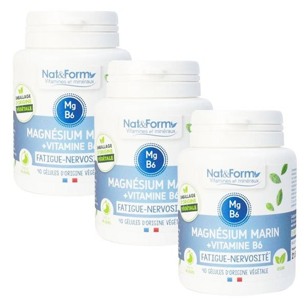 Nat & Form Original Magnésium Vitamine B6 Lot De 3 X 40 Gélules | Atida ...