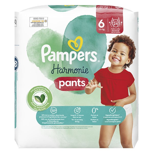Couches Pampers Harmonie - Taille 6 (13kg+) - 144 Couches - Boîte