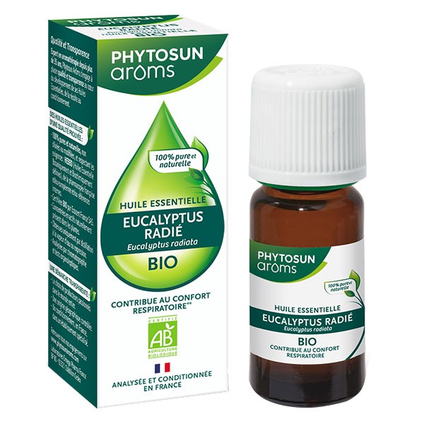 Phytosun arôms - Huile Essentielles Eucalyptus Radié BIO - 100% pure et  naturelle - Contribue au confort respiratoire - 10 ml