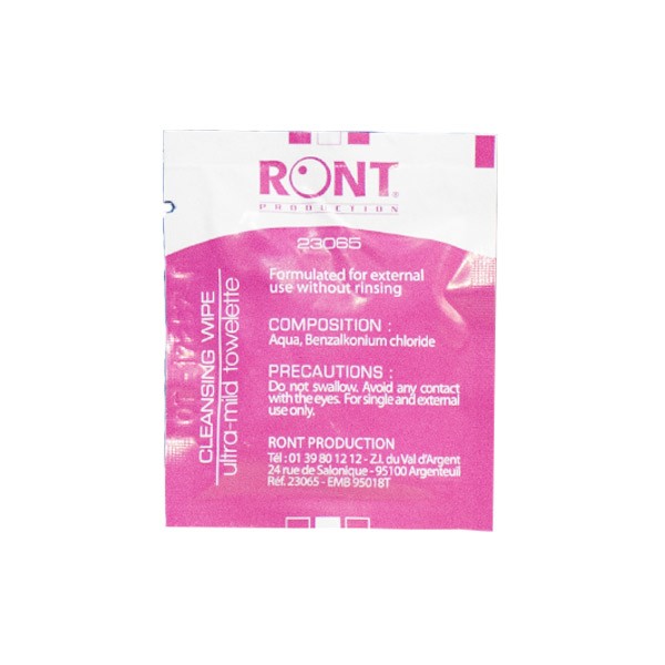 Lingette individuelle hygiène intime RONT - Boîte distributrice de 250 -  Lingettes nettoyantes intime - Robé vente matériel médical