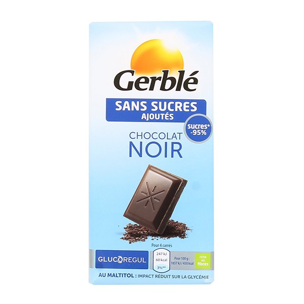 Gerblé Chocolat Noir Sans Sucre 80G | Prix Bas