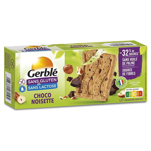 Biscuits aux pépites de chocolat Gerblé 250g sur