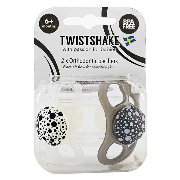 Twistshake Sucettes Pacifier 6 mois+ Gris/Blanc 