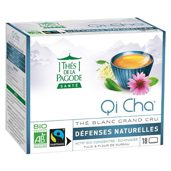 Thé blanc bio au tulsi, échinacée, fleur de sureau - 18 sachets