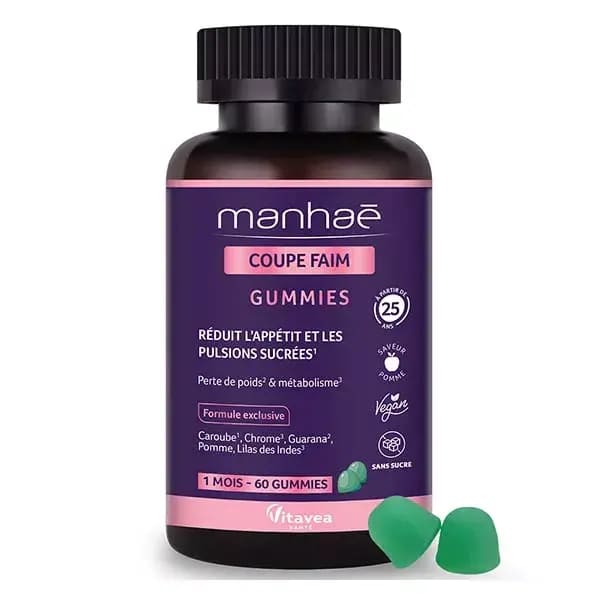 Manhaé Coupe Faim Perte de Poids 60 Gummies