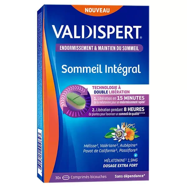 Valdispert Sommeil Intégral Mélatonine 1,9mg et Plantes 30 comprimés