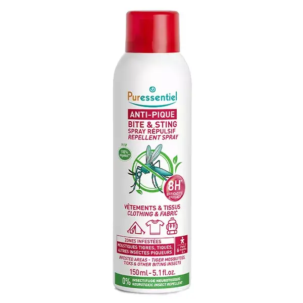 Puressentiel Antipique Spray Vêtements & Tissus Anti-Pique 150 ml